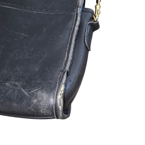 Coach Black Leather Crossbody Bag with Gold Accents - Picture 6 of 12